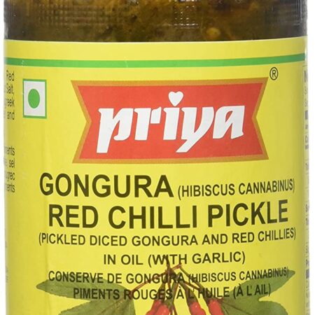 Priya Gongura Red Chilli Pickle With Garlic 300 GM