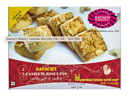 Karachi Bakery Cashew Biscuits (14.1 OZ - 400 GM)Weight:0.88 lbs $5.49
