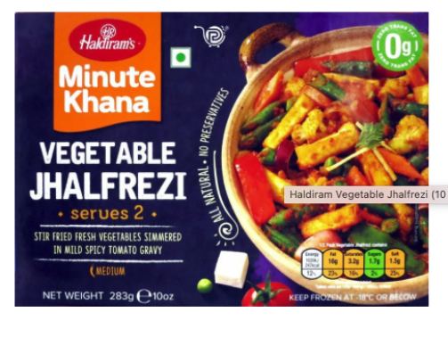 Haldiram Vegetable Jhalfrezi (10 OZ - 283 GM) Weight: 0.62 lbs $4.99