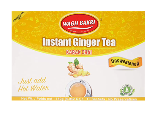 Waghbakri Instant Tea Premix Ginger Unsweetened (4.94 OZ - 10 Sachets) Weight: 0.30 lbs $6.99