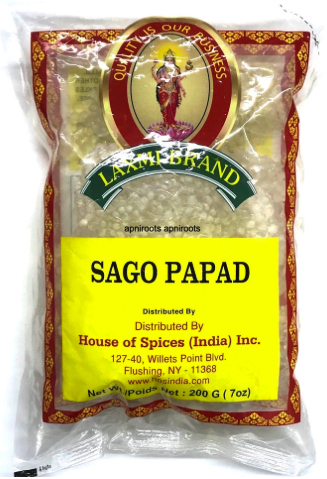 Laxmi Sago Papad (340 GM) Weight: 0.74 lbs $4.99