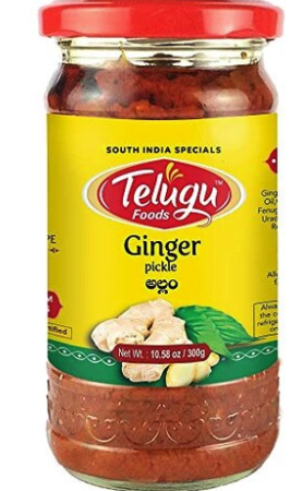 Telugu Ginger Pickle 300 Gm Weight: 0.66 lbs