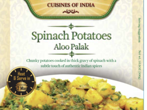 Spinach Potatoes Aloo Matter